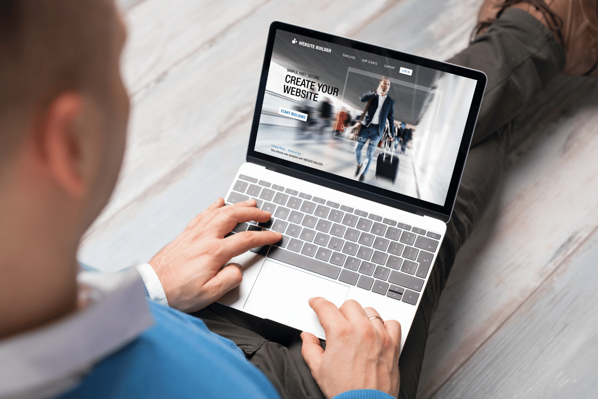 small business website design on laptop