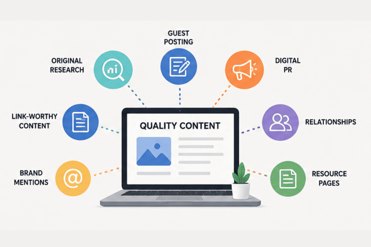 White Hat SEO Link Building Tactics Including Content and Digital PR