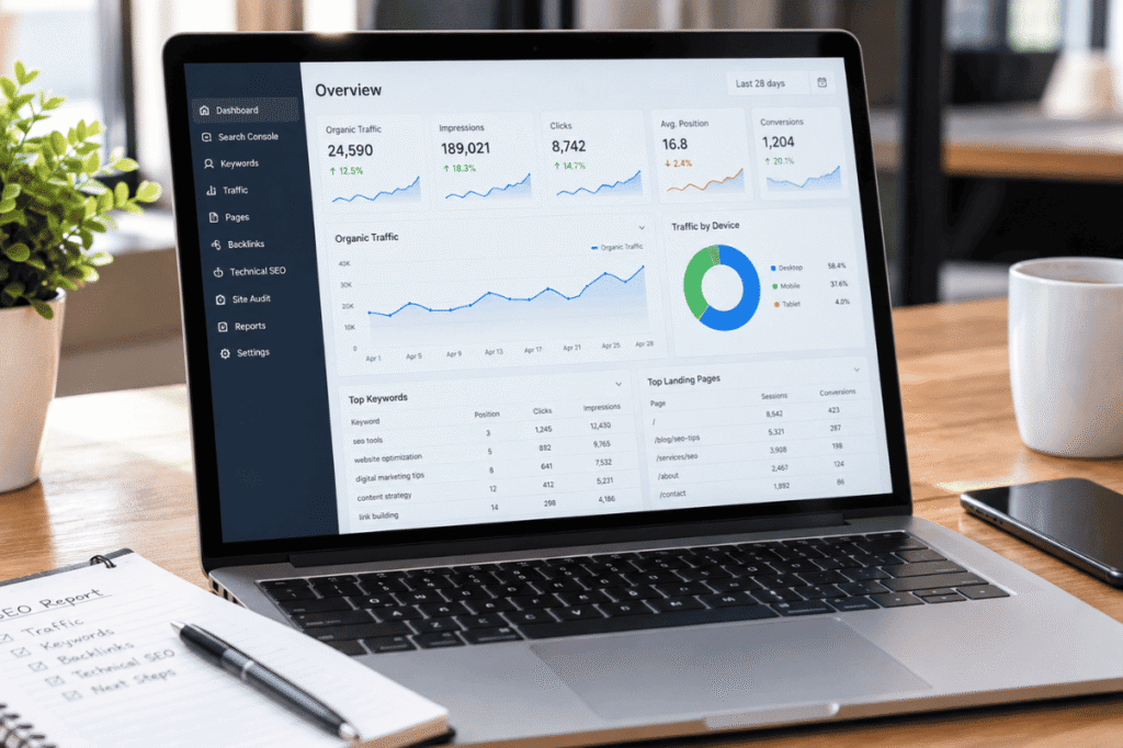 SEO analytics dashboard