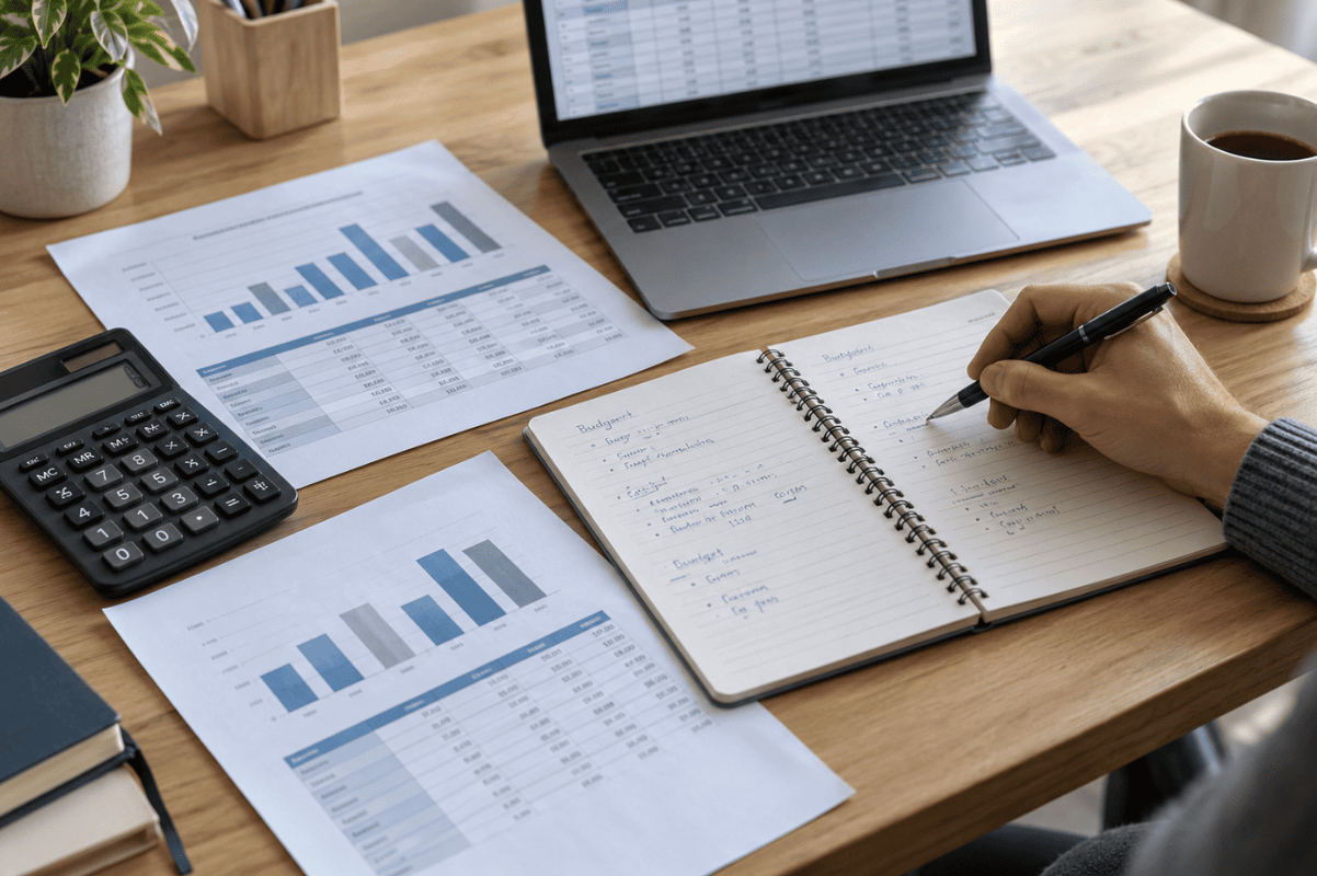 marketing budget planning desk