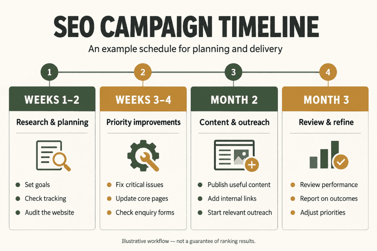seo campaign time line